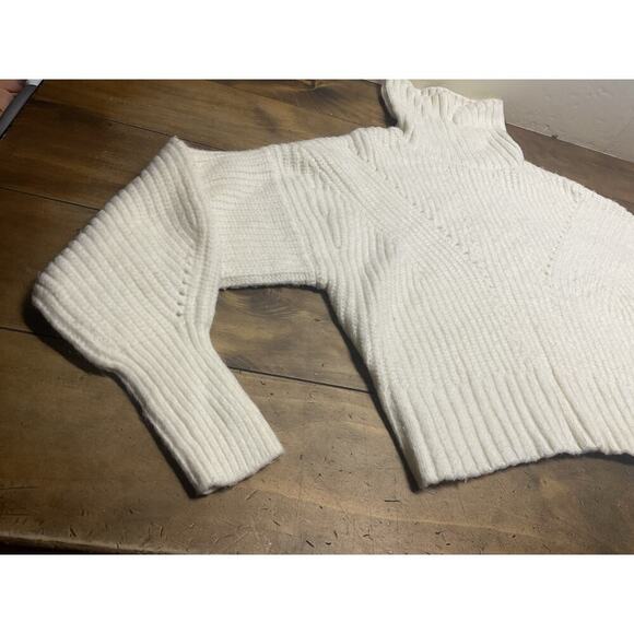 Varley Rogan Sweater Women's Large Ivory Stretch Long Sleeves Turtle Neck - Picture 3 of 13